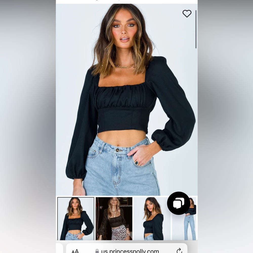 Black long sleeve princess Polly top